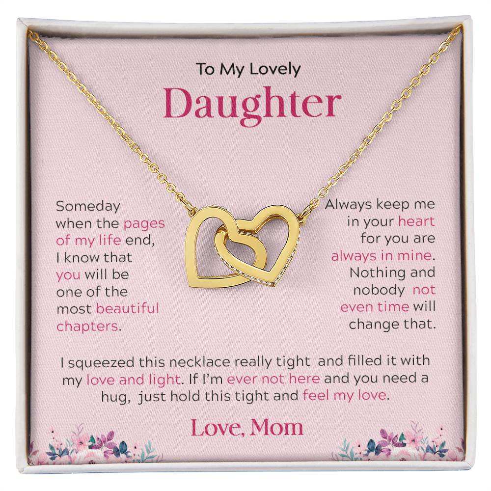 To My Lovely Daughter | Always Keep Me In Your Heart - Interlocking Hearts necklace