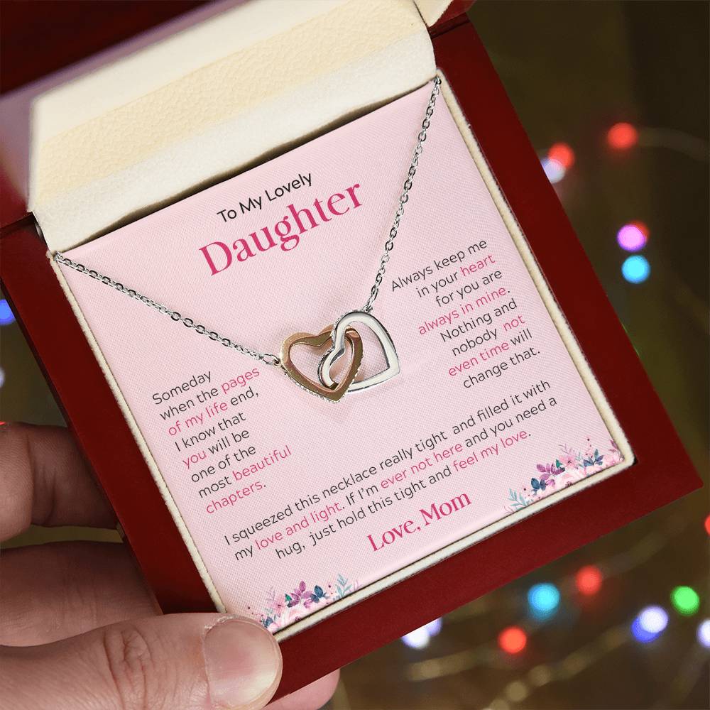 To My Lovely Daughter | Always Keep Me In Your Heart - Interlocking Hearts necklace