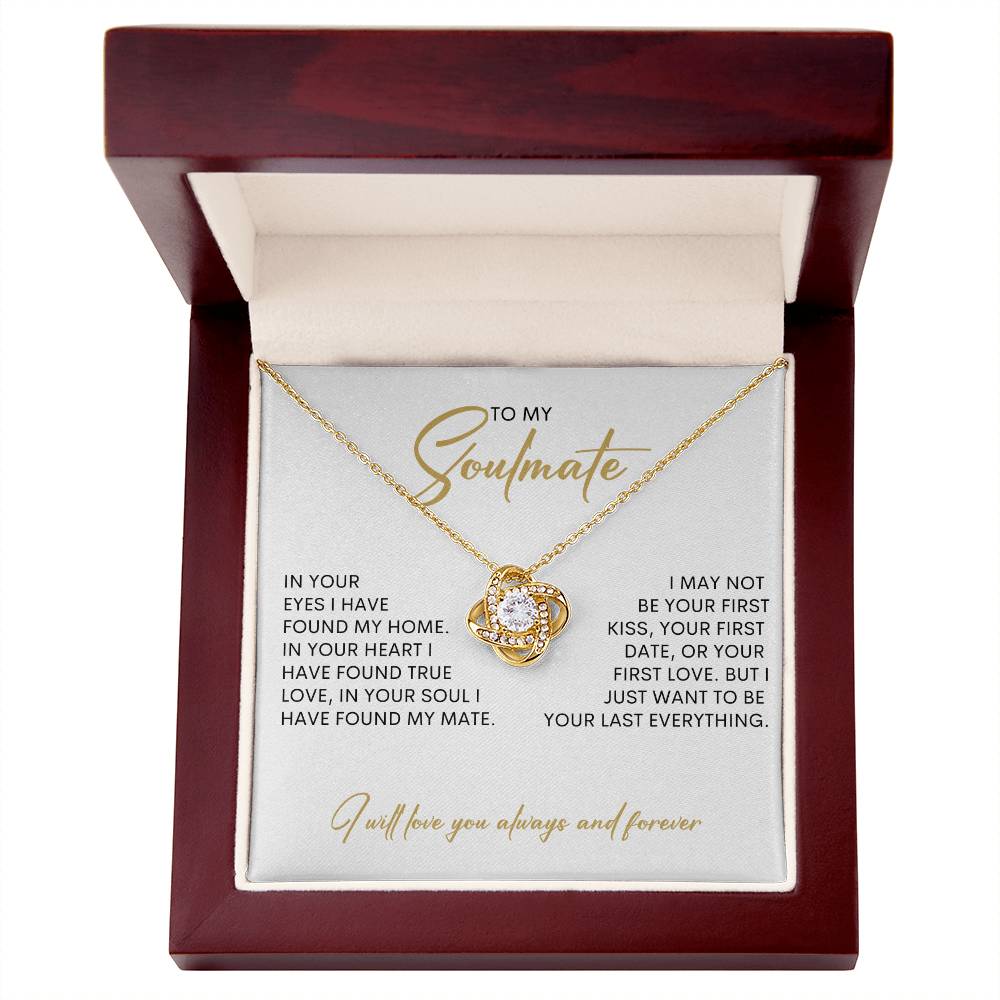 To My Soulmate | I Will Love You, Always & Forever - Love Knot Necklace